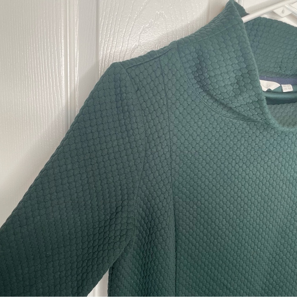 Boden Andrea Jacquard Shift Dress Honeycomb Textured Knit in Forest Green 4R - Picture 6 of 12